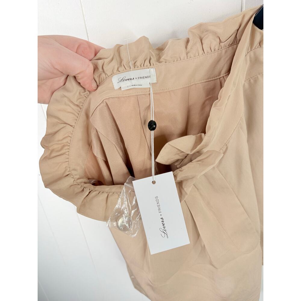 Lovers + Friends | Tati Paperbag Shorts Small Sandstone High Rise Pleated - Picture 9 of 11